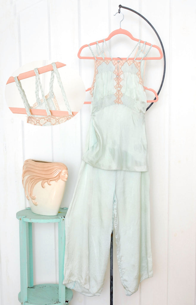 Braided Seafoam Pajamas / 1930s
