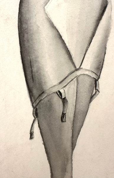 Ink Lingerie Magazine Drawing / 1940s-50s