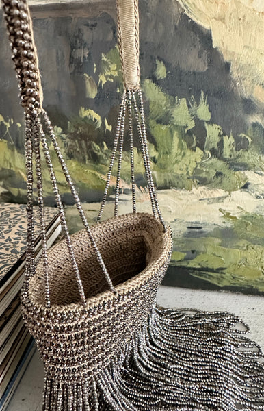 1920s Fine Lines Beaded Purse