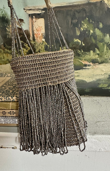 1920s Fine Lines Beaded Purse