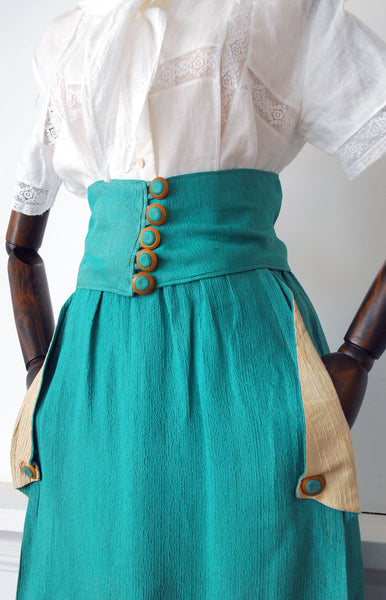 Rare Antique Day Skirt / 1910s-20s