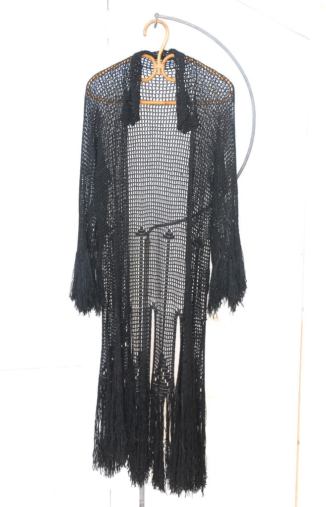 1920's Fringed Crochet Cardigan