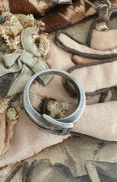 1920s-30s Sterling Buckle Ring | Size 8