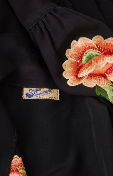 Casa Saucedo Embroidered Blouse / 1940s