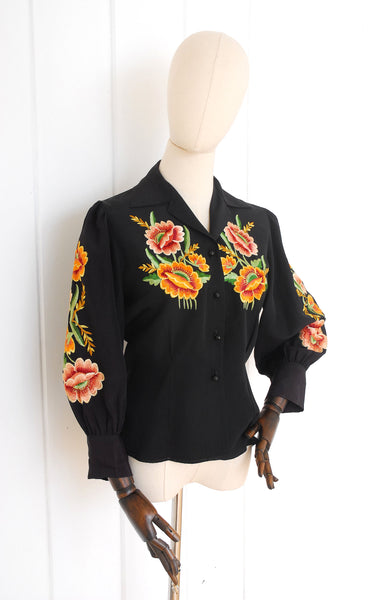 Casa Saucedo Embroidered Blouse / 1940s