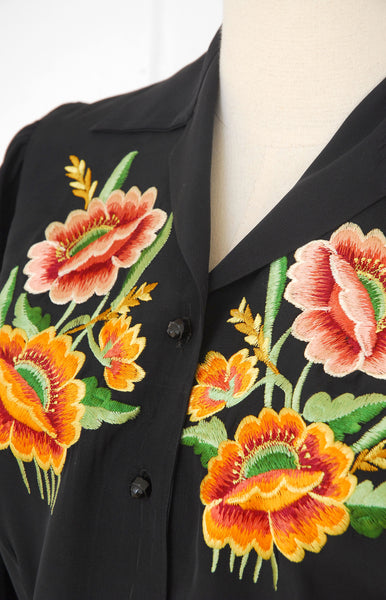 Casa Saucedo Embroidered Blouse / 1940s