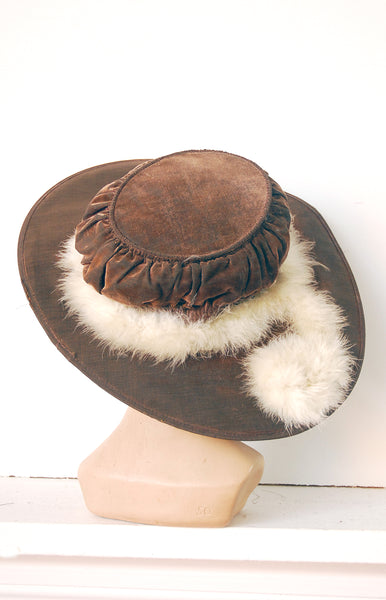 Antique Velvet Hat / c.1910s
