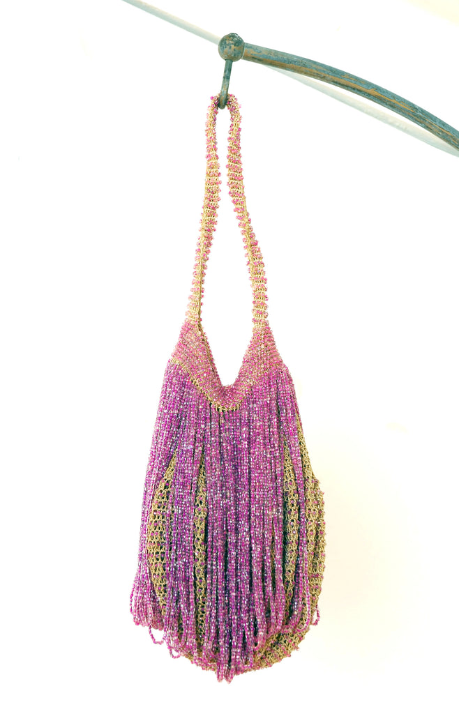 Swinging Lilac Fringe Purse / 1920s