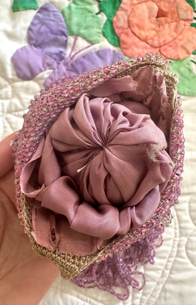 Swinging Lilac Fringe Purse / 1920s