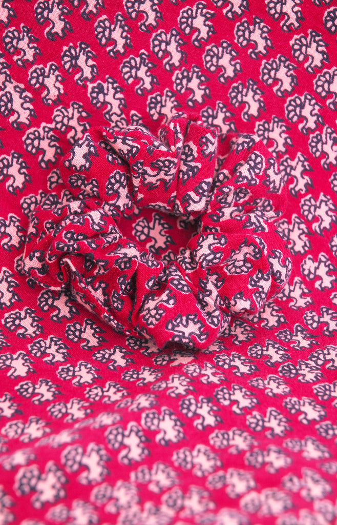 Vintage Print Scrunchie - 1970s Indian Cotton