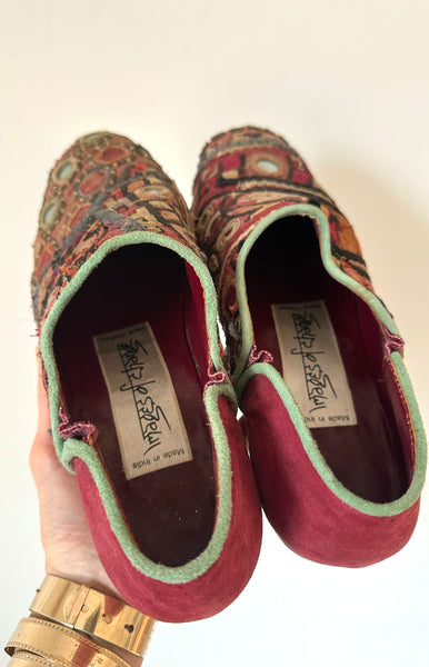 Embroidered Shoes / 1980s / Wounded Birds
