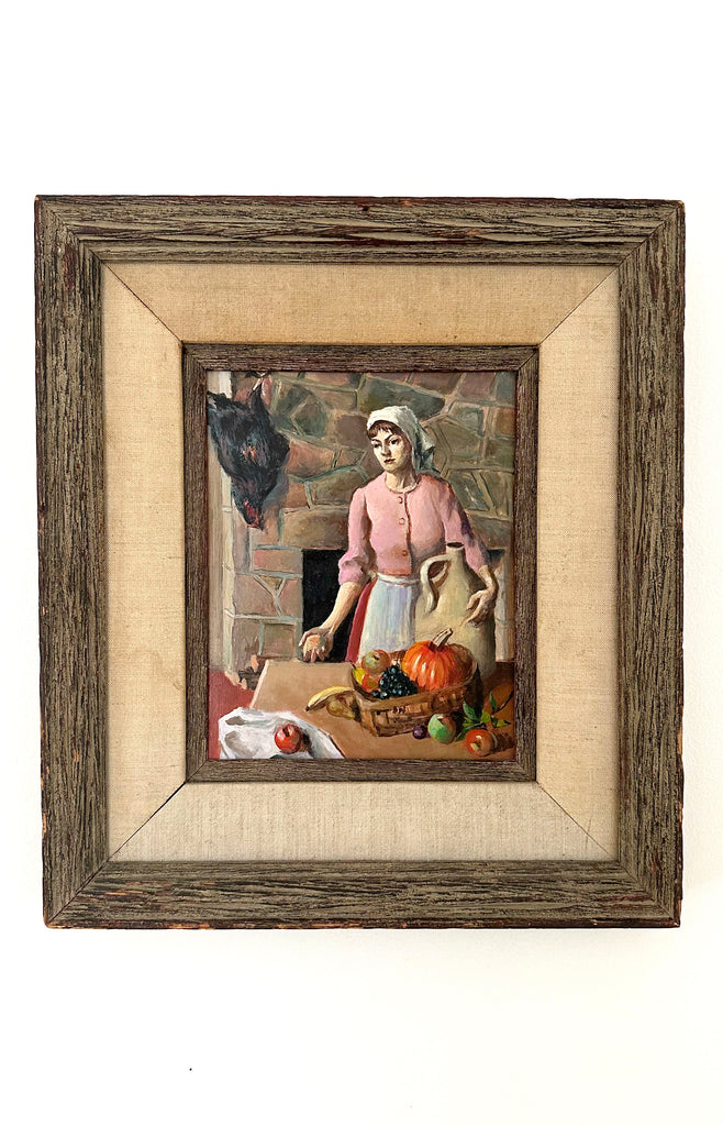 Art Students League Kitchen Oil Painting  / 1930s-40s