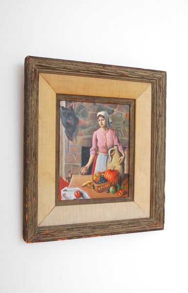 Art Students League Kitchen Oil Painting  / 1930s-40s