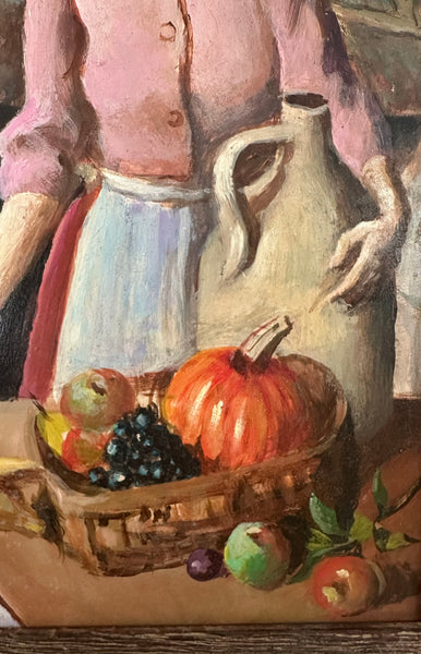 Art Students League Kitchen Oil Painting  / 1930s-40s
