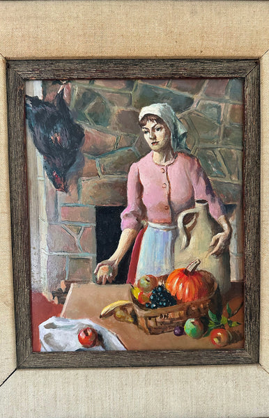 Art Students League Kitchen Oil Painting  / 1930s-40s