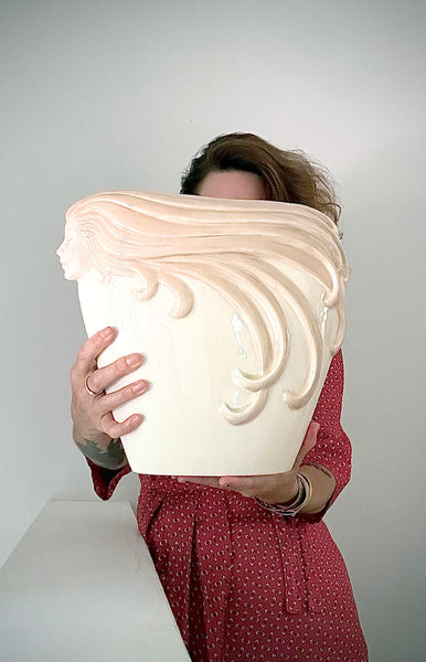 Huge Deco-style Mermaid Vase / c.1980s