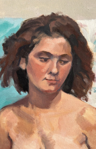 Nude with Floral Background Painting