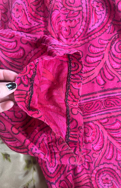 1970s Indian Cotton Paisley Mini Dress
