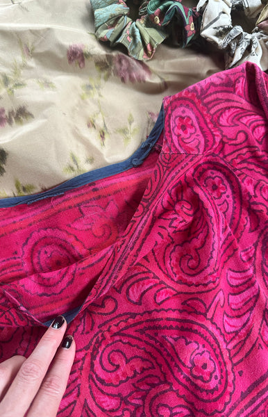 1970s Indian Cotton Paisley Mini Dress