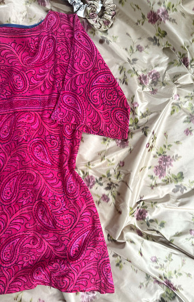1970s Indian Cotton Paisley Mini Dress