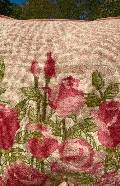 Spider Web + Roses Velvet Pillow
