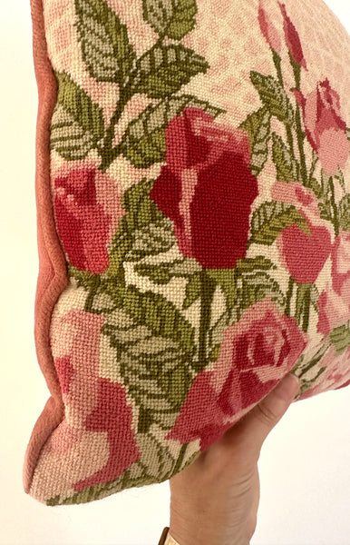 Spider Web + Roses Velvet Pillow