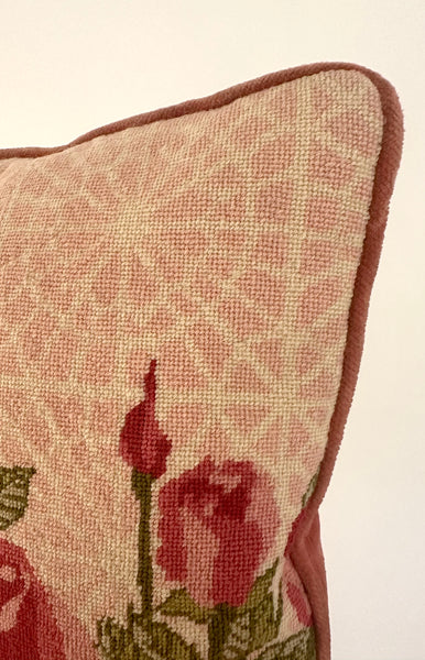 Spider Web + Roses Velvet Pillow