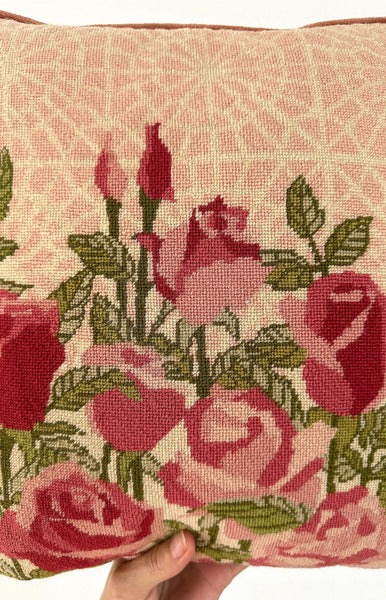 Spider Web + Roses Velvet Pillow