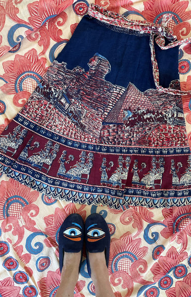 Pyramid Building Wrap Skirt / 1970s