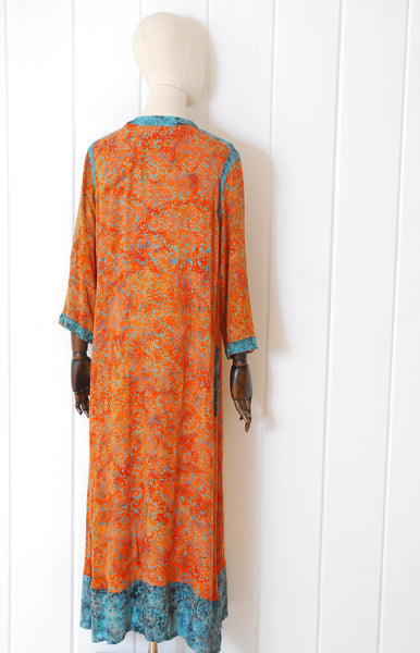 Bohemian Batik Caftan / 1980s