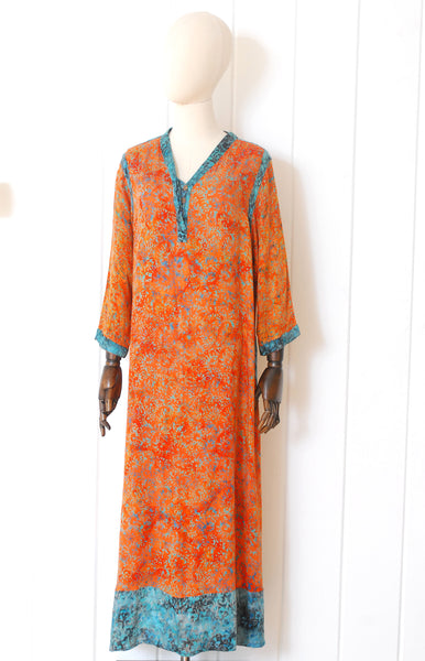 Bohemian Batik Caftan / 1980s