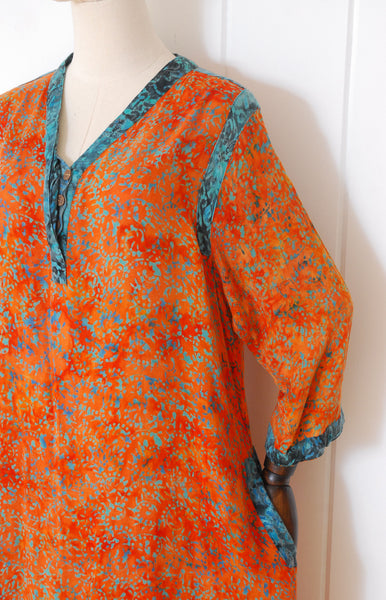 Bohemian Batik Caftan / 1980s