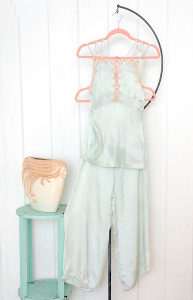 Braided Seafoam Pajamas / 1930s