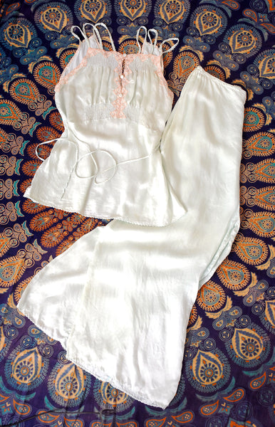 Braided Seafoam Pajamas / 1930s
