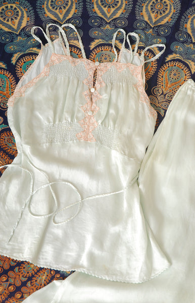 Braided Seafoam Pajamas / 1930s