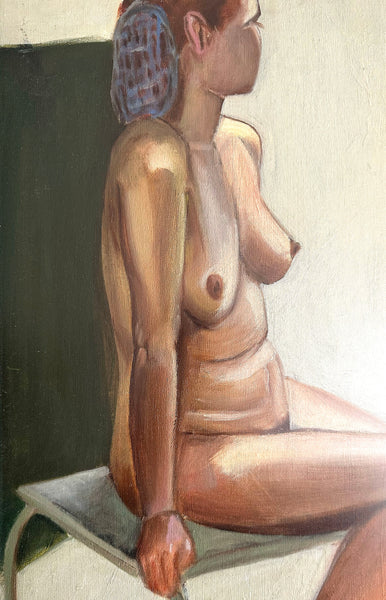 Nude with Snood Painting / c. mid-century