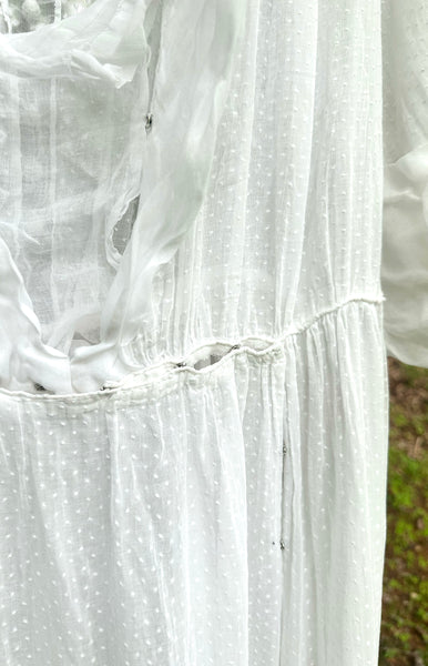 1910s Swiss Dot Antique Dress | Medium