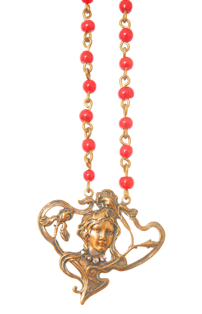 Art Nouveau Style Pendant Necklace