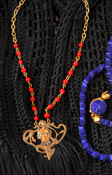 Art Nouveau Style Pendant Necklace