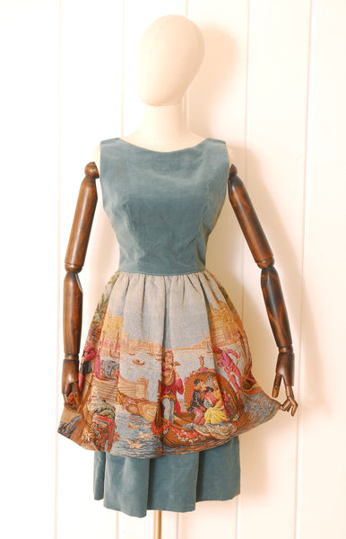 Venetian Tapestry Dress / 1950s-60s