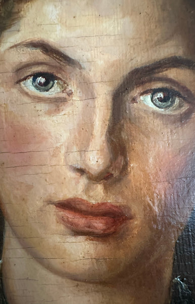 Victorian Lady Oil Painting / Late 1800s