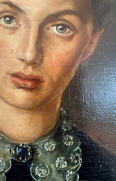 Victorian Lady Oil Painting / Late 1800s