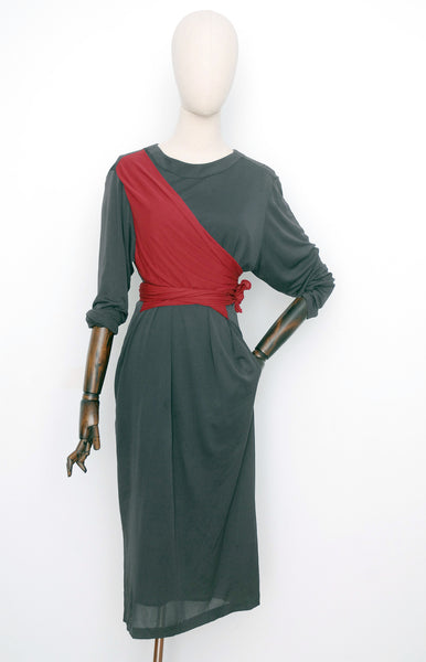sale / Madame David Italian Wrap Dress / 1990s