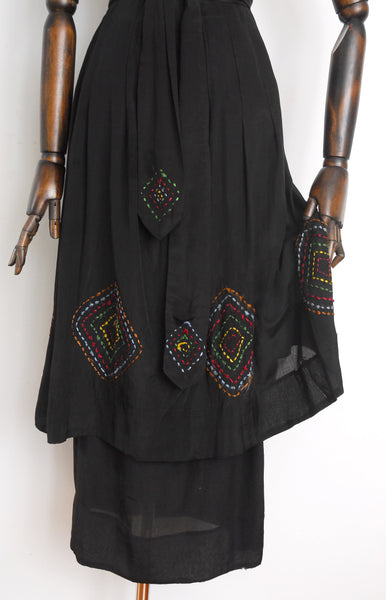 1910s Silk Embroidered Skirt