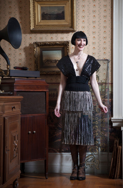 1940s Ombré Fringed Skirt