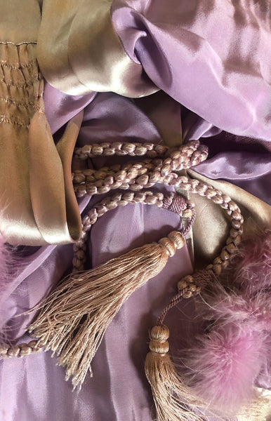 1930s Golden Lilac Silk Robe