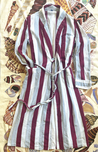 1950's Seersucker Striped Robe