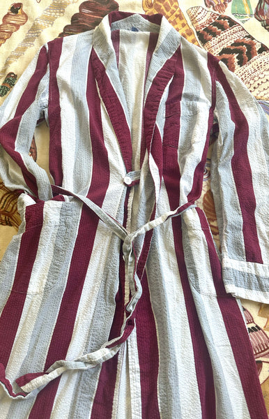 1950's Seersucker Striped Robe