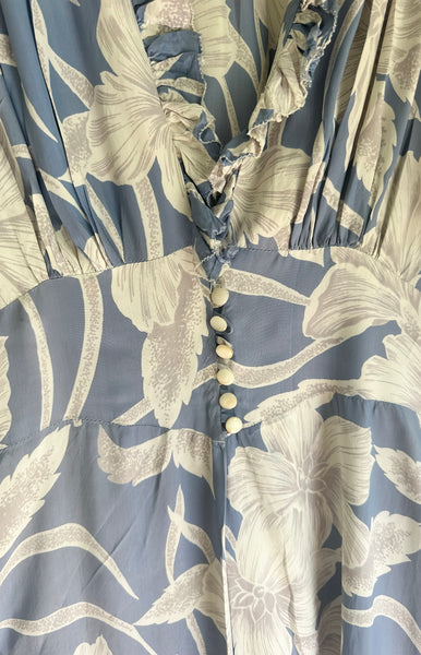 1940's Floral Cold Rayon Robe