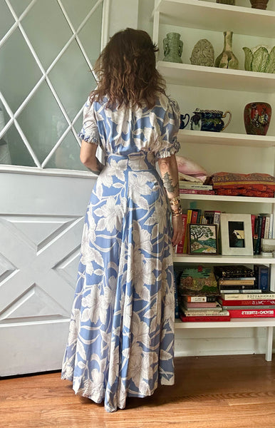 1940's Floral Cold Rayon Robe